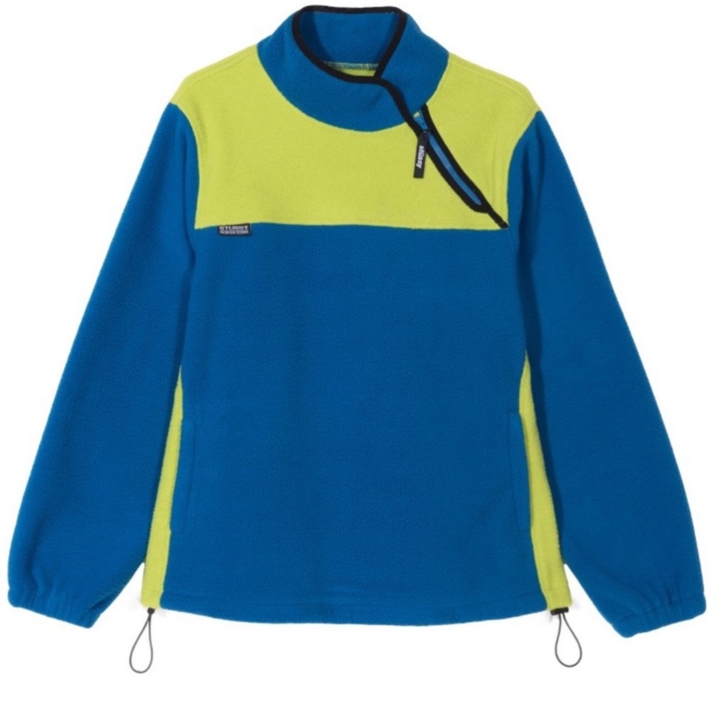 Vintage Rare Retro Stussy Fleece Diagonal Half-Zip Sweatshirt - Picture 4 of 8